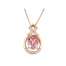 Apzeltīta ķēdīte ar mirdzošu Swarovski kristāla kulonu